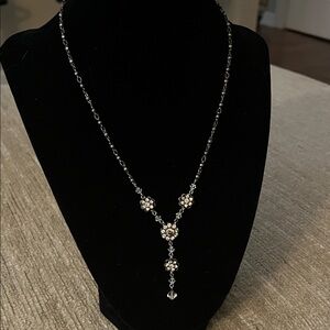 1928 Brand Silver Necklace with Crystal Details
